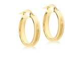 9ct Yellow Gold Patterned Round Hoop Earrings