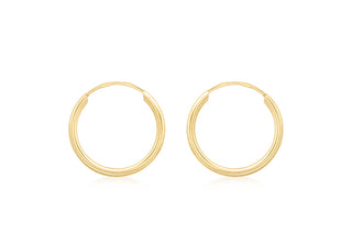 9ct Yellow Gold Sleeper Hoop Earrings