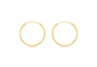 9ct Yellow Gold Sleeper Hoop Earrings