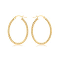 9K Yellow Gold Oval Hoop Earrings