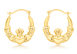 9ct Yellow Gold Mini Claddagh Earrings