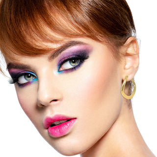 9K Yellow Gold Curved-Square-Edge Creole Earrings