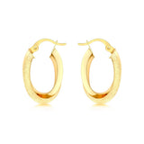 9K Yellow Gold Double Oval Creole Earrings