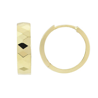 9ct Yellow Gold Diamond Cut Earrings