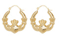 9ct Yellow Gold Claddagh Earrings