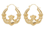 9ct Yellow Gold Claddagh Earrings