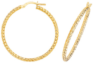 9ct Yellow Gold 30mm Hoop Earrings