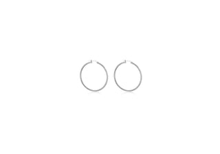 Sterling Silver Rhodium Plated Hoops