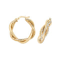 9ct Yellow Gold 20mm Twist Hoop Earrings