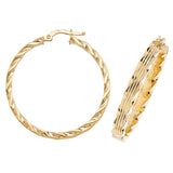 9ct Yellow Gold 30mm Hoop Earrings
