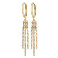 9K Yellow Gold Hoop Drop Earrings