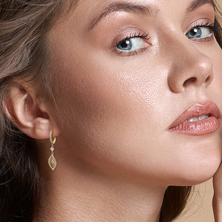 9K Yellow Gold Drop Earrings