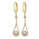 9K Yellow Gold Hoop Drop Earrings