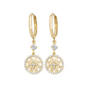 9ct Yellow Gold Huggie CZ Drop Earrings