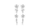 Sterling Silver CZ Floral Drops