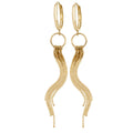 9ct Yellow Gold Huggie Drop Earrings