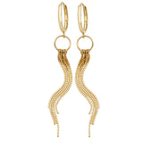 9ct Yellow Gold Huggie Drop Earrings