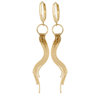9ct Yellow Gold Huggie Drop Earrings