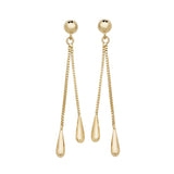 9K Yellow Gold Teardrop Earrings