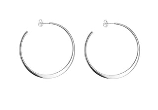 Sterling Silver Creole Diamond Cut Hoop Earrings