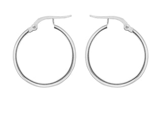 Sterling Silver Square Tube Hooped Earrings