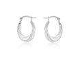 Sterling Silver Twisted Oval Creole Earrings