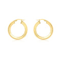 9K Yellow Gold Square-Tube Creole Earrings