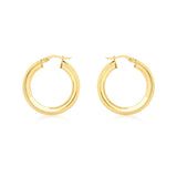 9K Yellow Gold Square-Tube Creole Earrings