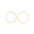 9K Yellow Gold 48mm Diamond Cut Faceted Hoop Earrings