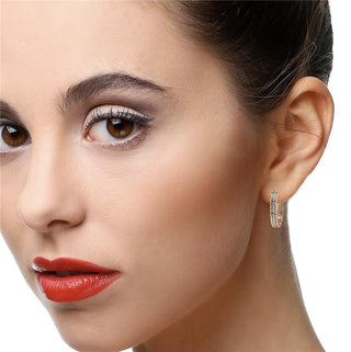 9K 3-Colour Gold 18mm Diamond Cut Creole Earrings