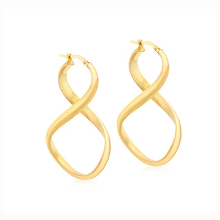 18K Yellow Gold 'Figure 8' Creole Hoop Earrings