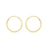 9K Yellow Gold 18mm Polished Hoop Earrings