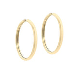 9K Yellow Gold 4mm Tube 45mm Hoop Earrings