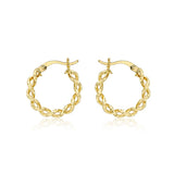 9K Yellow Gold Diamond Cut Twist Hoop Creole Earrings