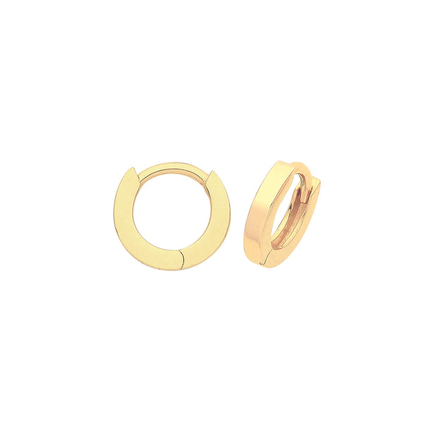 9K Yellow Gold 7mm Plain Huggies