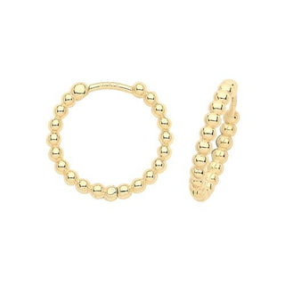 9K Yellow Gold Bobble Clicker Hoop Earrings