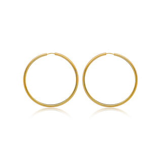 9K Yellow Gold 55mm Hoop Earrings