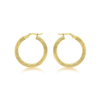 9K Yellow Gold Creole Hoop Earrings