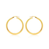 9K Yellow Gold Round-Tube 35mm Hoop Creole Earrings