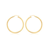 9K Yellow Gold Round-Tube 40mm Hoop Creole Earrings