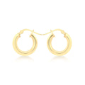 9K Yellow Gold Round-Tube 18mm Hoop Creole Earrings