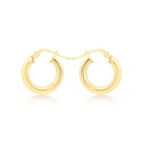 9K Yellow Gold Round-Tube 18mm Hoop Creole Earrings