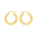 9K Yellow Gold Polished Hoop Creole Earrings