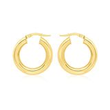 9K Yellow Gold Polished Hoop Creole Earrings