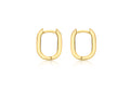 9K Yellow Gold Rectangular Creole Hoop Earrings
