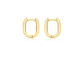 9K Yellow Gold Rectangular Creole Hoop Earrings