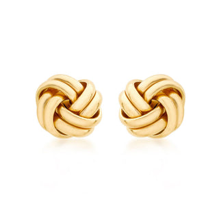 9K Yellow Gold 10mm Knot Stud Earrings