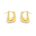 9K 2-Colour Gold Electroform Hoop Earrings