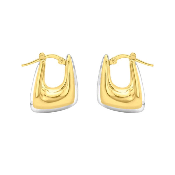 9K 2-Colour Gold Electroform Hoop Earrings