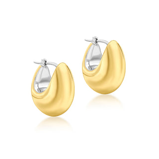9K 2-Colour Gold Electroform Hoop Earrings